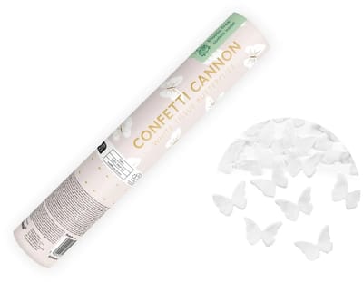 Confetti Kanon Vlinders Wit (20cm)