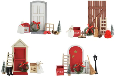 Decoris kerstdorp accessoires set hout kerstdecoratie 15x6x24cm.