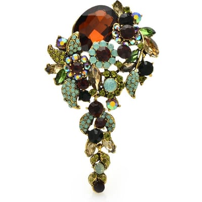 Wuli&baby Luxe Kristallen Bloemen Broches Voor Vrouwen 3-kleur Paleisstijl Bloem Feest Kantoor Broche Pin Cadeaus black
