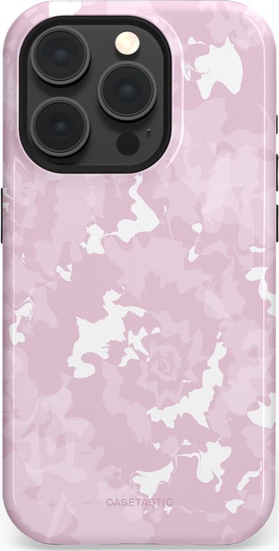 Casetastic Hoesje Geschikt voor Apple iPhone 15 Pro Magsafe - Stijlvolle Beschermende Duo-layer Case - Roze wervels