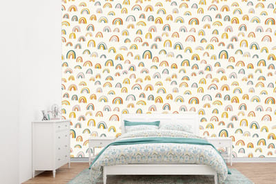 Behang - Fotobehang Regenboog - Pastel - Kinderen - Breedte 360 cm x hoogte 260 cm