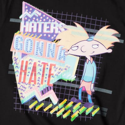 Nickelodeon Hey Arnold Haters Gonna Hate Unisex T-Shirt - Black - S
