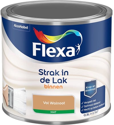 Flexa - Strak In De Lak Binnenlak Mat - Vol Walnoot - Mengverf - 500 Ml