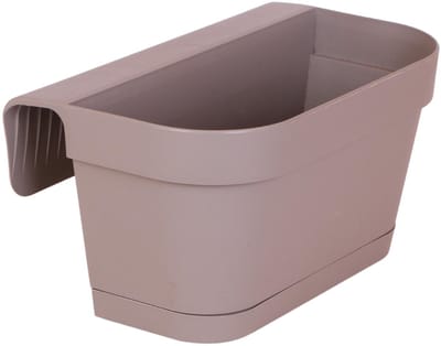 Kolibri Home | Kunststof Balkonbak taupe met ophangsysteem - 23 x 36 x 19 cm