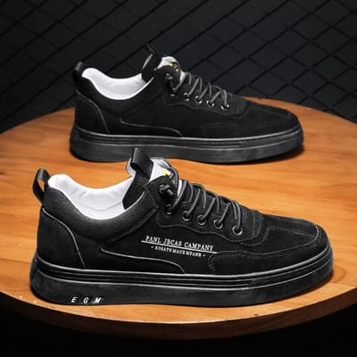 Nieuwe Lente Heren Sneakers Designer Replica Ademende Schoenen Ronde Neus Licht Board Trendy Alles-match Sport- en Vrijetijdsschoenen 39 black