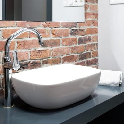 Keramische Opzetwastafel Klein voor Gastentoilet of Badkamer - Wit Rechthoekig