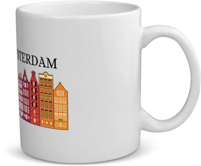 Akyol - amsterdam koffiemok - theemok - Amsterdam - amsterdammers - de echte amsterdam liefhebbers rijtjeshuizen - 350 ML inhoud