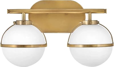 Hinkley LED Badkamerarmatuur Hollis | 2X E14 Max 40W | IP44 | Heritage Brass