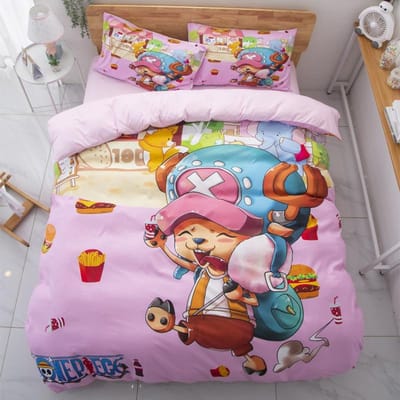 Beddengoedsets Cartoon Chopper Quilt Bedsprei Dekbedovertrek Kussensloop 2-3 Stuks Sets Volwassen Kindermaat 135x200(2pcs)
