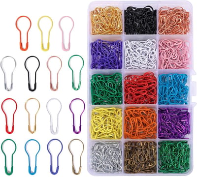 Set van 750 Kalebas Veiligheidsspelden – 15 Kleuren – 2,2 cm – Inclusief Opbergdoos – Duurzaam Metaal – Voor Naaien, Quilten & Handwerk