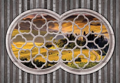 Fotobehang Italian Meadow Landscape | XL - 208cm x 146cm | 130g/m2 Vlies
