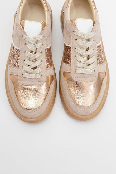 Felipe Glitter Leren Sneakers Dames