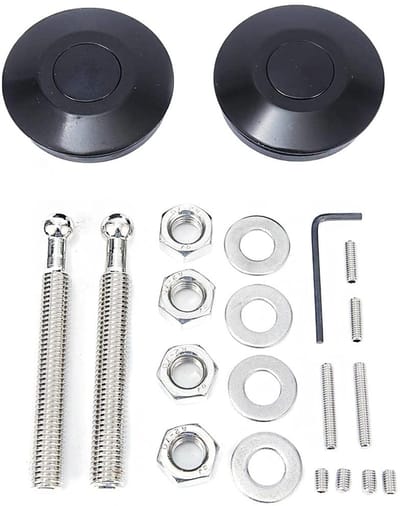 Dailygoody - Universele Quick Release Latch - Auto Hood Pins - Zwart Aluminium - Drukknop Lock Clip Kit - Geschikt voor DIY projecten - 2 Pack