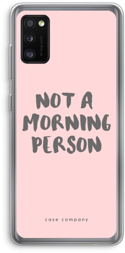Case Company® - Hoesje geschikt voor Samsung Galaxy A41 hoesje - Morning person - Soft Cover Telefoonhoesje - Bescherming aan alle Kanten en Schermrand