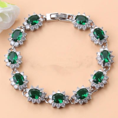 Mark Groen Smaragd Bedelarmband Armband 12 Kleuren Bruids Sieraden gray