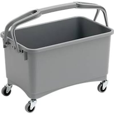 Enkele rolemmer Poly II, Volume 28 liter, verrijdbaar, met gekruiste handvatten