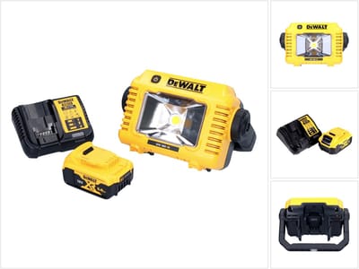 DeWalt DCL 077 P1 Oplaadbare LED-werklamp 12 V 18 V 2000 lm IP54 + 1x oplaadbare batterij 5,0 Ah + lader