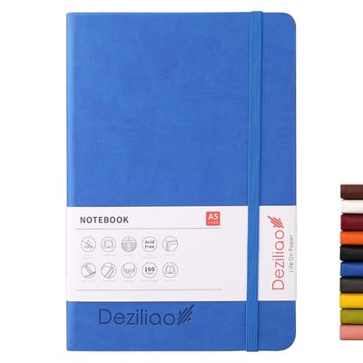 Hardcover Notitieboek A5 met Kaft - 160 Gevoerde Pagina's - 100 Gsm Dik Premium Papier