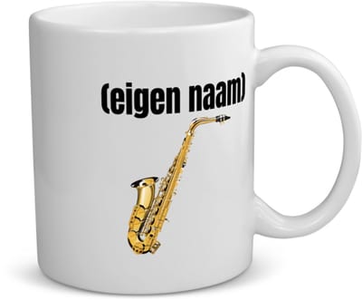Akyol - saxofoon met eigen naam koffiemok - theemok - Saxofoon - muziek liefhebbers - iemand die houdt van saxofoons - verjaardag - cadeau - kado - 350 ML inhoud