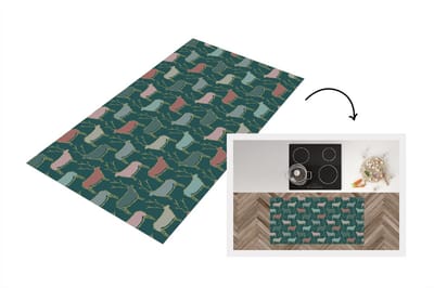 Keukenloper - Loper keuken - Patronen - Hert - Groen - 120x60 cm - Keukenloper vinyl