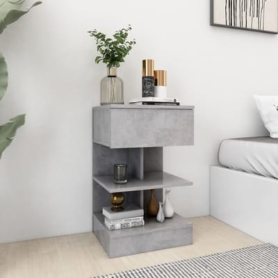 vidaXL - Nachtkastjes - 2 - st - 40x35x65 - cm - spaanplaat - betongrijs