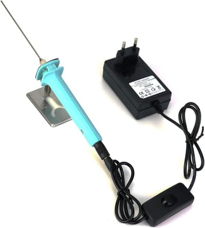 GELLDG 3 Stuks Draadknipper - Elektrische Schaumstoffschneider - 10 cm RVS Verwarmingsdraad, 100-240 V / 15 W, EU Stekker - Geschikt voor Styroporbogen - Snel Opwarmend, Thermisch Geïsoleerd, Met Aparte Aan/Uit-knop - Incl. Metalen Houder - Metaal
