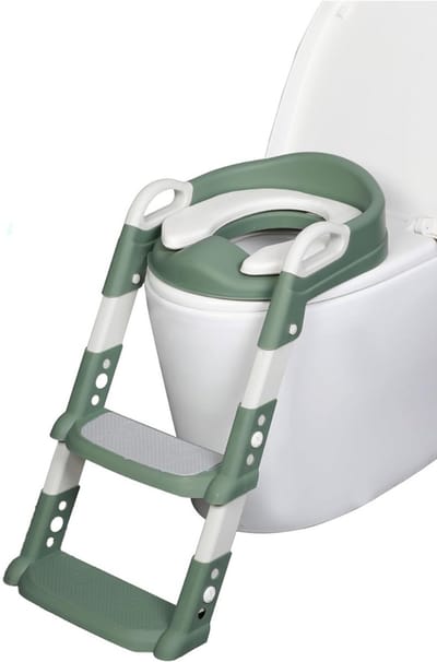 DailySupplies® WC Verkleiner met Trapje - Potje Peuter - Plaspotje Opvouwbaar - Groen en Grijs