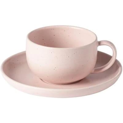 Costa Nova - servies - kop & schotel Pacifica roze - 0,22L - aardewerk - H 5 cm