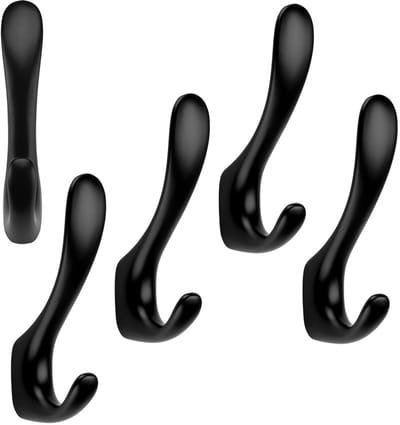 SOTECH 5 stuks Jashaken NANA zwart mat 120 x 22 x 56 mm met onzichtbare bevestiging Jashaken uit de BlackLine collectie
