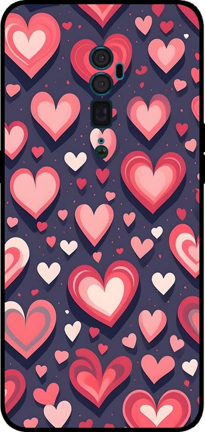 Smartphonica Telefoonhoesje Geschikt voor Oppo Reno 10X Zoom met Hartjes Opdruk - TPU Backcover Case With Heart Design geschikt voor Oppo Reno 10x Zoom