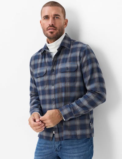 Brax Heren Shirt  Style KAY navy, donkerblauw, maat M