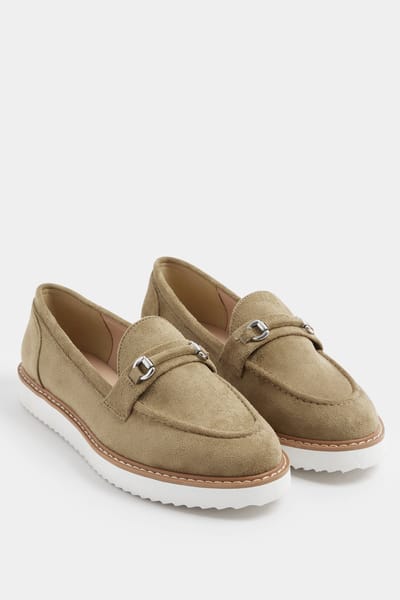 Yours Natuurbruine Loafers Van Imitatiesuède Met Snaffle In Brede Epasvormsize 37EEE