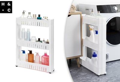 Hom&Com Keukentrolley op Wieltjes - Compact Opbergrek - 3 Lagen