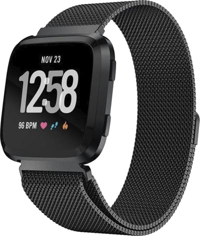 MY PROTECT - Milanese Bandje Geschikt Voor Fitbit Versa 1 / Versa 2 - Milanees Fitbit Bandje - Zwart