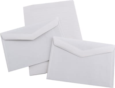 Briefpapier en enveloppen met zelfklevende strips - blanco - 100 stuks