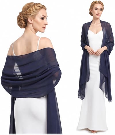 180 x 70 cm, lichte zachte sjaal voor dames, chiffon zomersjaal, elegante damesstola, elegante schouderdoek, stola, elegante schouderdoek, bruilofts- en avondsjaal