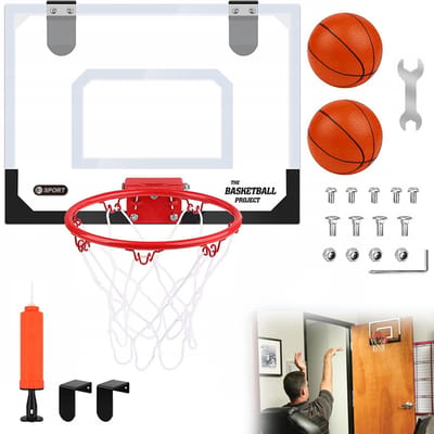 Mini basketbalring buiten en binnen voor kinderen - basketbalmand voor wandmontage - Montage aan de deur en muur - voor slaapkamer, kantoor, outdoor, indoor - Zwart