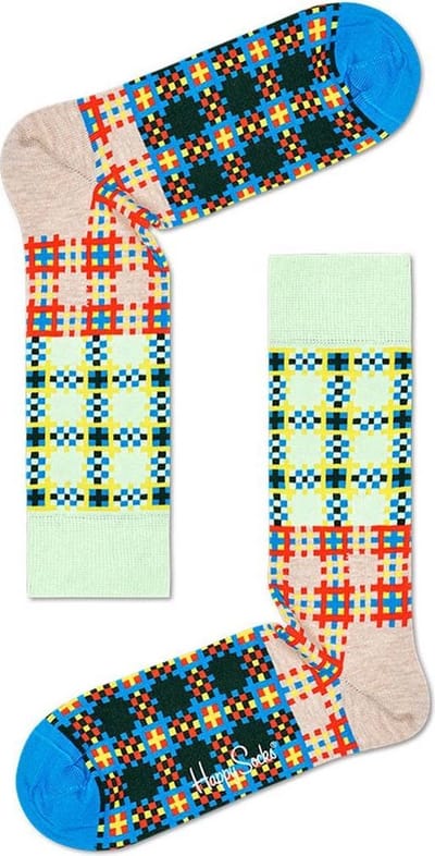 Happy Socks Sokken Tartan Square Socks Blauw Maat:36-40