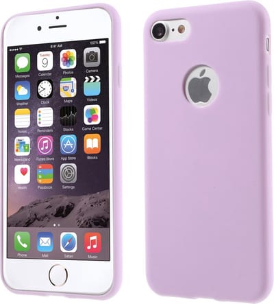 Peachy Silicone hoesje Paars geschikt voor iPhone 7 8 Effen paarse cover Purple case