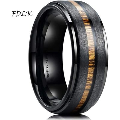 Modieuze 8mm Koepelvormige Tungsten Carbide Ring met Zilverkleurige Afgeschuinde Randen RVS Trouwringen voor Mannen Premium Sieraden 9