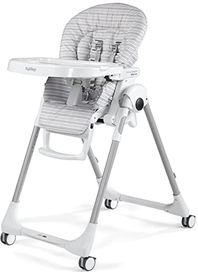 Multifunctionele Hoge Stoel en Baby Lounger - Linnen Grijs