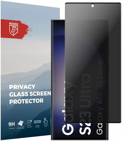 Rosso Privacy Screen Protector Geschikt voor de Samsung Galaxy S23 Ultra - 9H Gehard Glas - Case Friendly Tempered Glass - Eenvoudige Installatie
