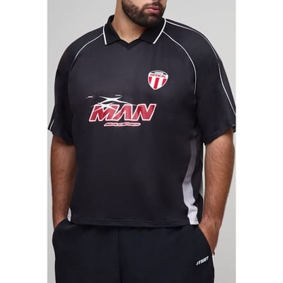 Plus oversized boxy heren sporttop | Black | Size 2XL