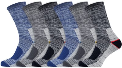 Heatbooster | Thermosokken | Wandelsokken | Kleur: Grijs | Maat: 43-46 | Dames & Heren | 6 Paar