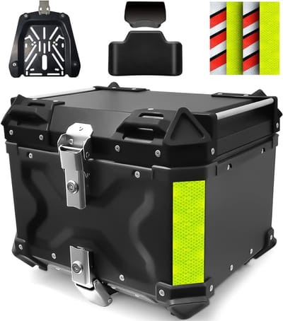 White-Label® Topkoffer Voor Scooter & Motorfiets – Motorkoffer - Helmkoffer –Zwart