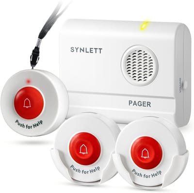 Draadloze Pager met Noodknoppen voor Senioren en Thuiszorg - Compact Alarmsysteem