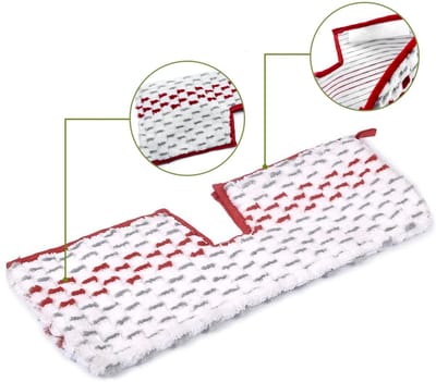 Rosfix Mopopzetstuk Vervanging Set - Microvezel 2-Type Vezels - 41x16 cm, Wasbaar 60°C - Geschikt voor Vileda