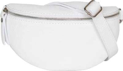 AmbraModa GLX10 - Dames heren unisex kleine heuptas buiktas crossbodytas, ideaal voor vakantie, reizen, uitgaan gemaakt van echt leer. Wit