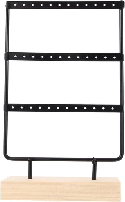 Sieraden Display Stand voor Oorbellen, Hangers en Ringen - Houten en Metalen Sieradenhouder voor Reizen en Presentatie