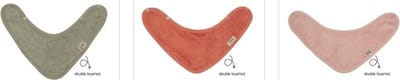 Timboo - Bandana slab 36x20cm DUBBELLAGIG - set van 3 - The cuddly softness of bamboo - Misty Rose / Sunrise Orange / Whisper Green